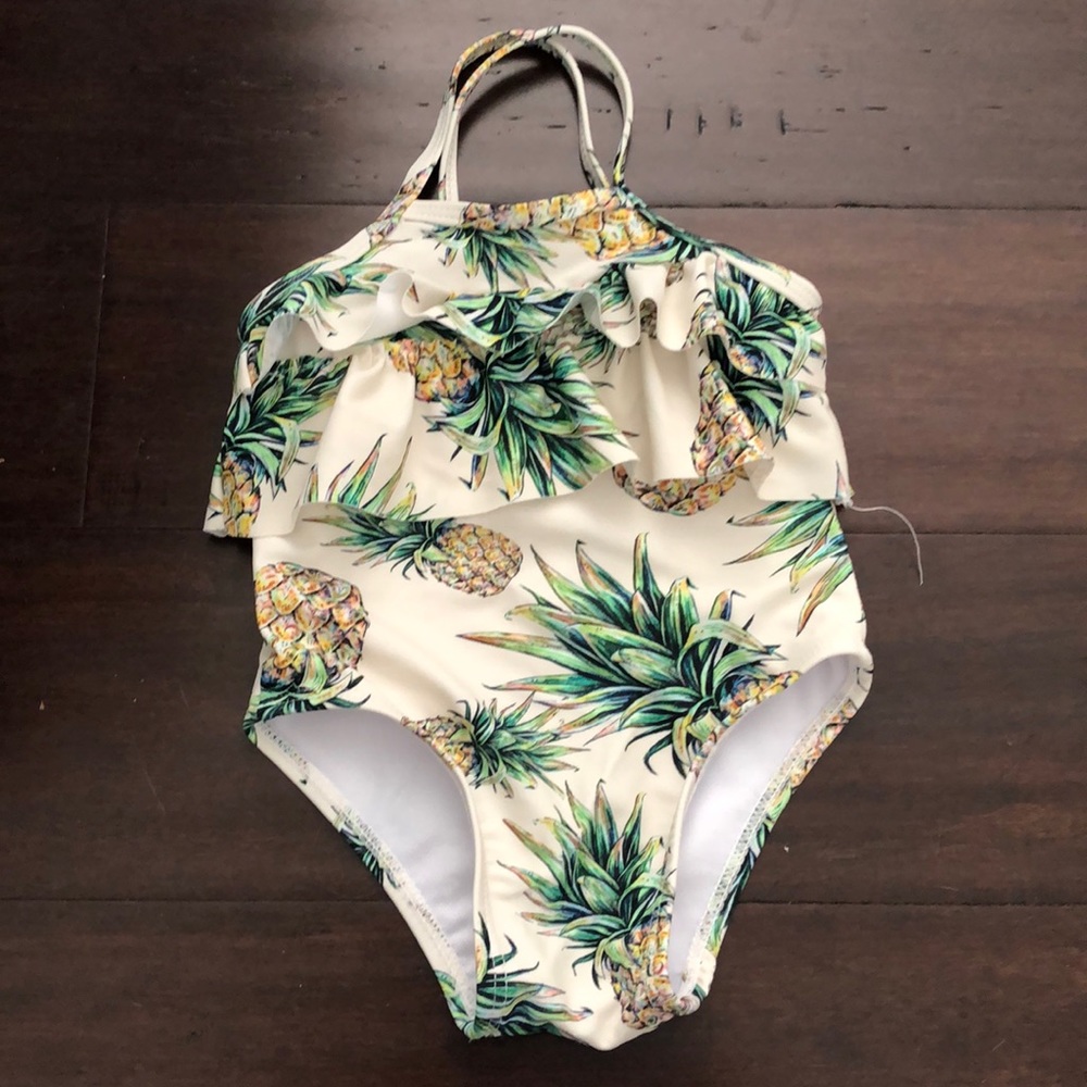 Pineapple patterned swim wear
